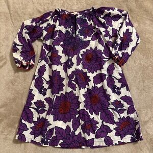 Pink Chicken Kids Purple Floral Embroidered Sequin Dress Girls Size 6Y